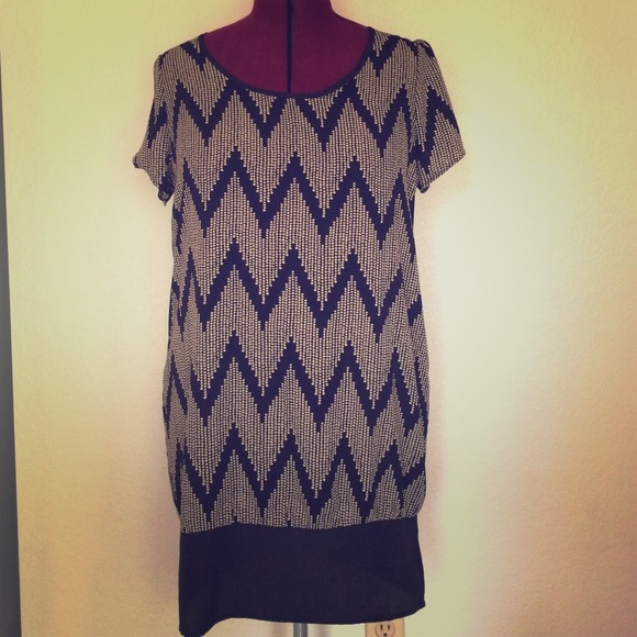 Black and Tan Shift Dress. NEW