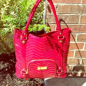 Kate landry red patent shoulder bag