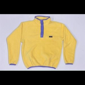 Yellow patagonia with purple buttons