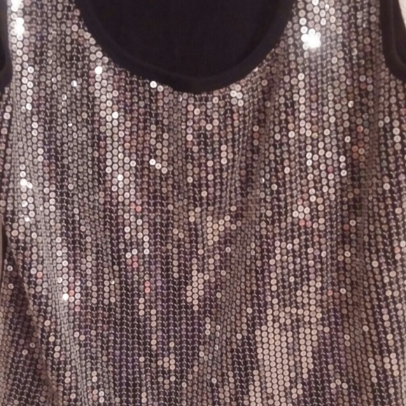 bisou bisou  Tops - Bisou bisou silver sequined tank large L