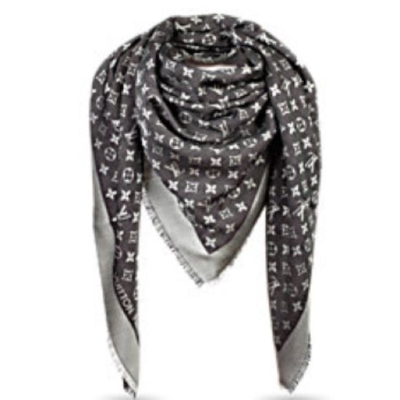 Monogram denim shawl