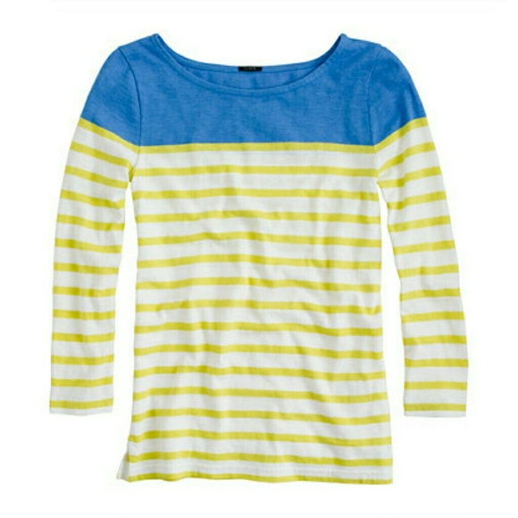 J. Crew XL color block stripe boat neck tee