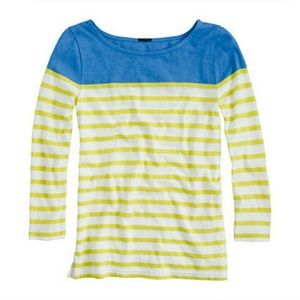 J. Crew XL color block stripe boat neck tee