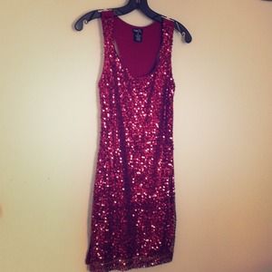 red sequin dress