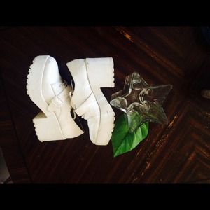 White chunky platforms