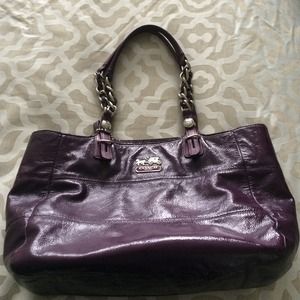 Coach purple patent leather tote