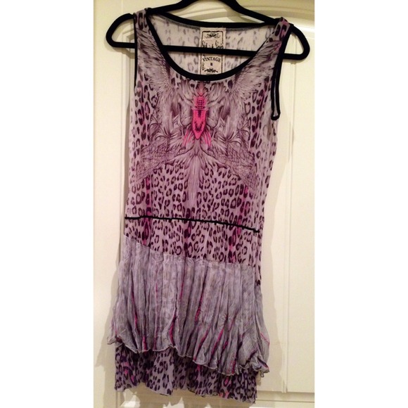 Pink and Grey cheetah print dress