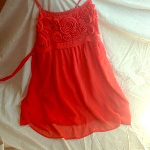 Red chiffon dress