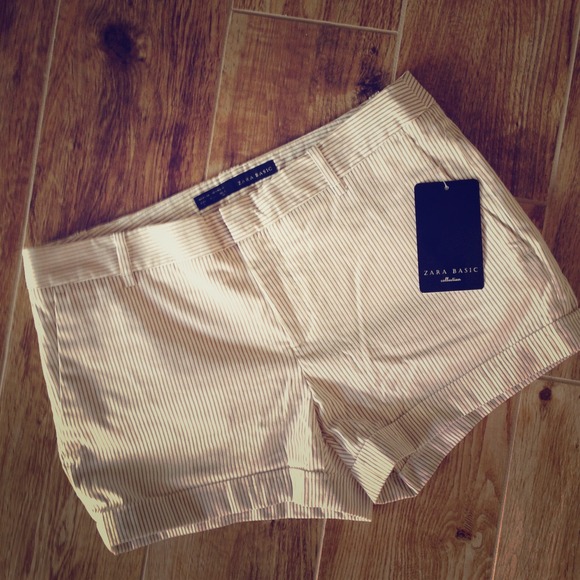 Zara basic collection striped shorts.