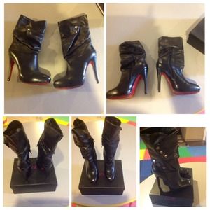 Black Leather Boots 5 inches