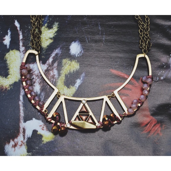 Gold and Purple Beaded Necklace