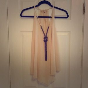 Cute sheer top with attached "necklace"