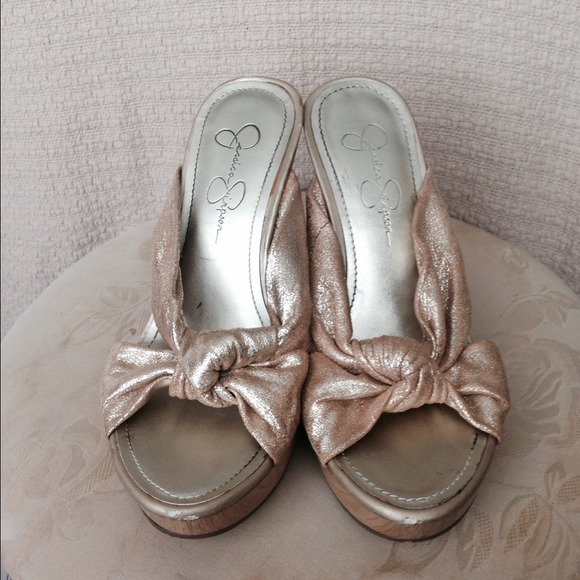 Jessica Simpson wedges ≪≪gold≫≫