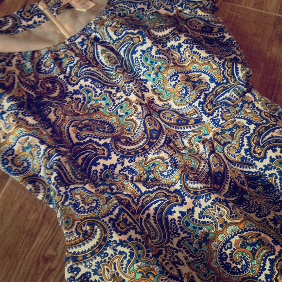 J.crew blue paisley dress