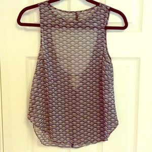 Adorable sheer top with open back