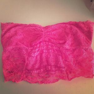 Hot pink lace bandeau