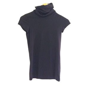 Theory black turtleneck cap sleeve T shirt Size S