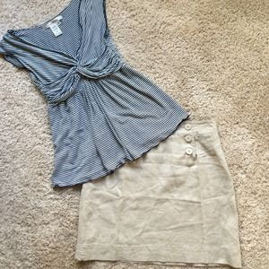 Navy striped sleeveless top