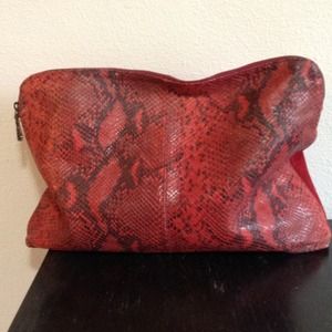 Red leather bag from Zara