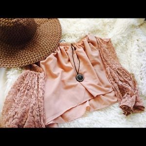 NWOT Rose chiffon top