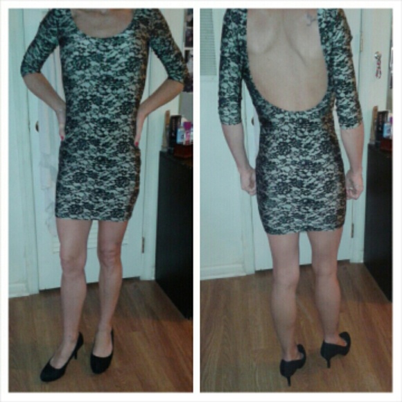 Black and white floral print party dress