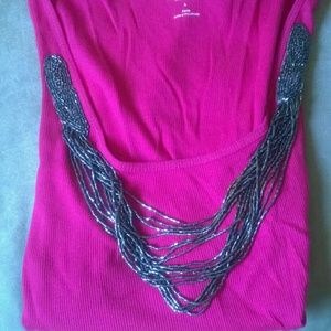 Express "sexy basic" tank with necklace beading