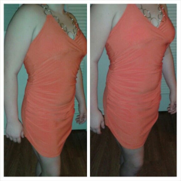 Orange halter style party dress - Picture 1 of 1
