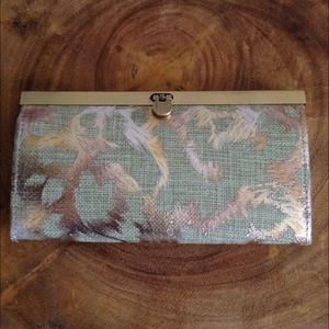 NWOT - Mint & Gold Clutch/Wallet