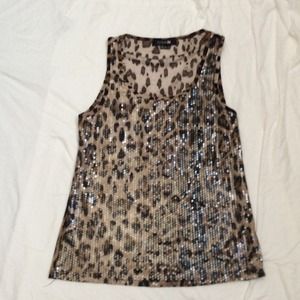 Sparkly leopard print tank