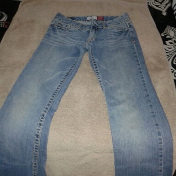 Medium blue skinny bootcut jeans