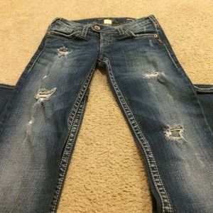 Destructed Silver Jeans: Tuesday Flare