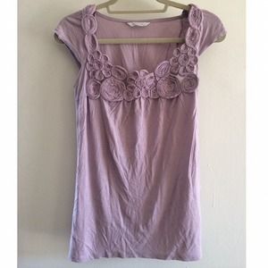 NEW Violet Top with Detailed Neckline