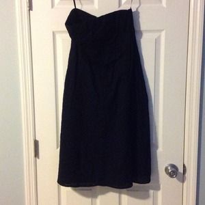 Gap cotton/linen little black strapless dress