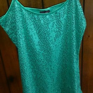 RUE 21 Top Sparkle Green Sequins New