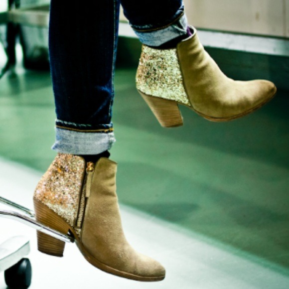 ASOS Shoes - Suede + glitter ankle booties