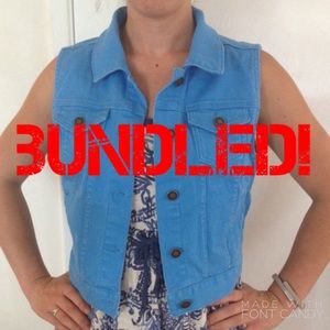🎉HP🎉NWOT Sky blue denim vest