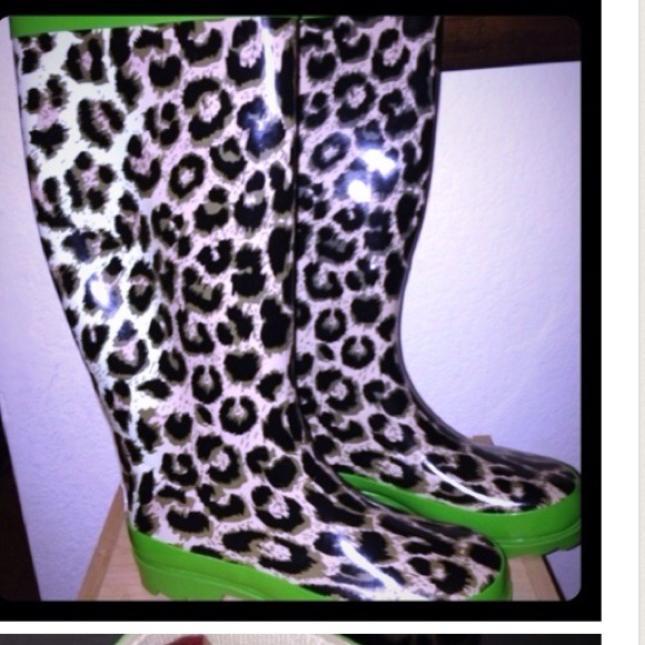 Cheetah print rain boots