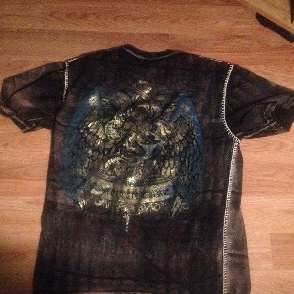 Black, brown and gold TOKU shirt.