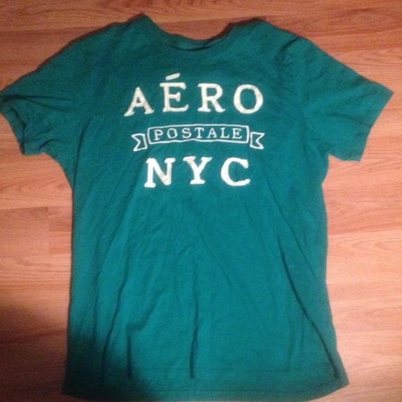 Cyan and white Aeropostale shirt