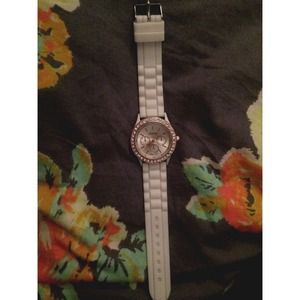 White rhinestone Geneva watch