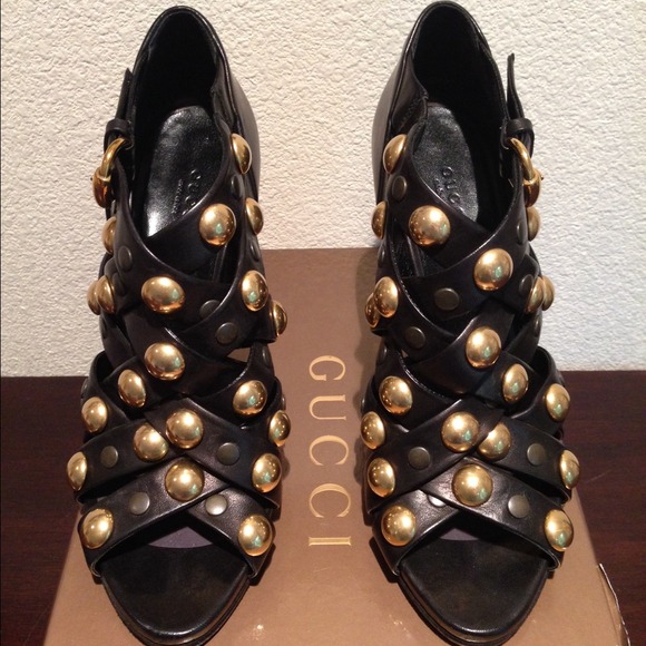 GUCCI Babouska studded heels, worn once. Sz 39