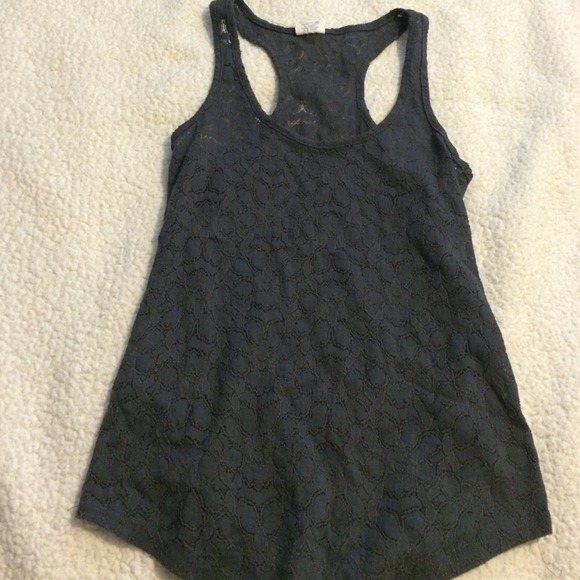 Navy blue lace tank