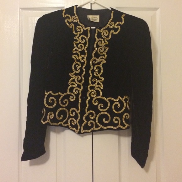 Vintage black and gold blazer