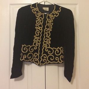 Vintage black and gold blazer