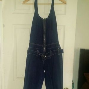 Pepe Denim Halter Jumpsuit