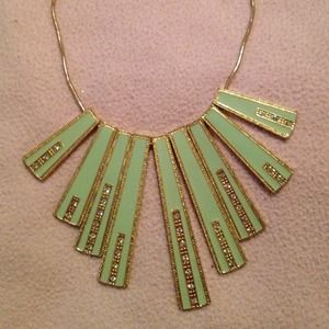 ANA & AVA mint green/gold statement necklace.
