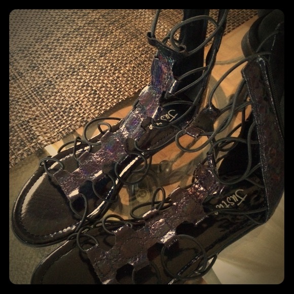Black gladiator shoes
