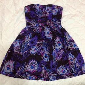 Strapless peacock dress!!