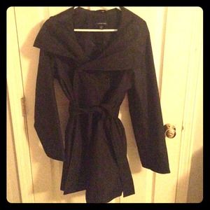 Lands' End brand black trench coat never worn