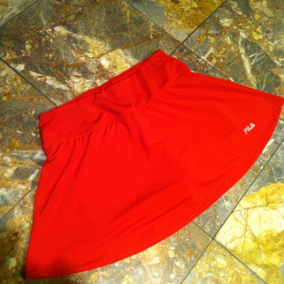 Red workout skirt